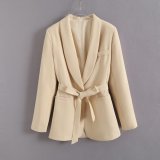 Casual Blazer and Wide-Leg Trousers Set