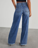 Washed Loose-Fit Wide-Leg Floor-Length Trousers