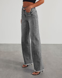 Washed Loose-Fit Wide-Leg Floor-Length Trousers
