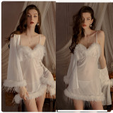Sheer Mesh Cami Nightgown and Robe Women's Set