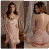 Sheer Mesh Cami Nightgown and Robe Women's Set