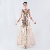 Beaded Evening Gown with Cape - A Masterpiece by ihoov