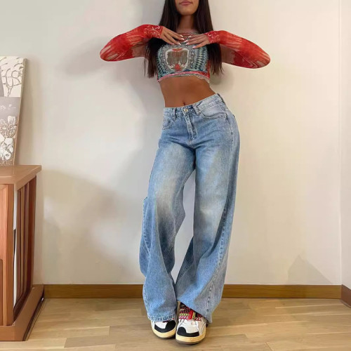 Loose-Fit Wide-Leg Jeans for Women