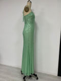 Sequin Halter Neck Bodycon Evening Dress