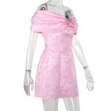 Off-Shoulder Butterfly Knot Sexy Backless Mini Dress