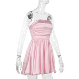 Off-Shoulder Strapless A-Line Mini Dress for Women