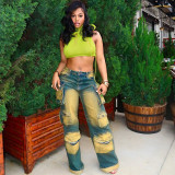 Straight-Leg Cargo Jeans with Multi-Pockets