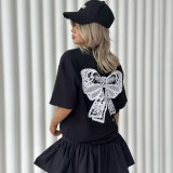 Bowknot Casual Cotton Short Sleeve T-Shirt