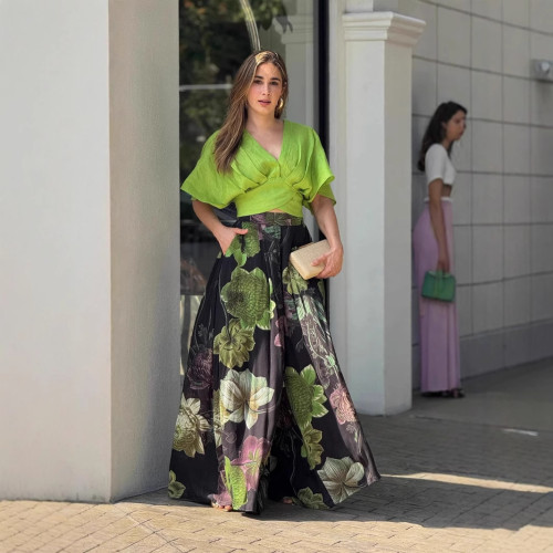 Summer Floral Maxi Dress Set