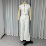 Sleek Solid Color Sleeveless High-Waisted Jumpsuit