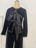 Black Bow Tie Elegant Set