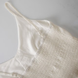 Linen Spaghetti Strap Dress women skirt