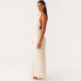 Ruffled Back Tie-Up Maxi Dress