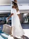 Bohemian Lace Trim Long Dress