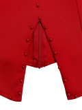 Asymmetrical Beaded Shoulder Two-Piece OL Set