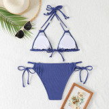 Chic Hollow Three-Point Split Bikini with Pearl Straps