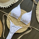 Charming Heart Print Low-Rise Tie Bikini Set