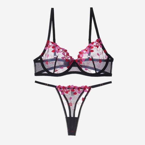 IHOOV Rose Lace push up bras Set for Women Underwear