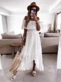 Bohemian Lace Trim Long Dress