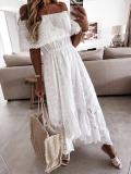 Bohemian Lace Trim Long Dress