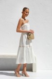 Sweet Floral Midi Slip Dress with Spaghetti Straps