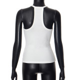 Sleek Backless Halter Neck Solid Color Tank Top for Women