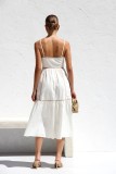 Sweet Floral Midi Slip Dress with Spaghetti Straps