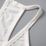 Sleek Backless Halter Neck Solid Color Tank Top for Women