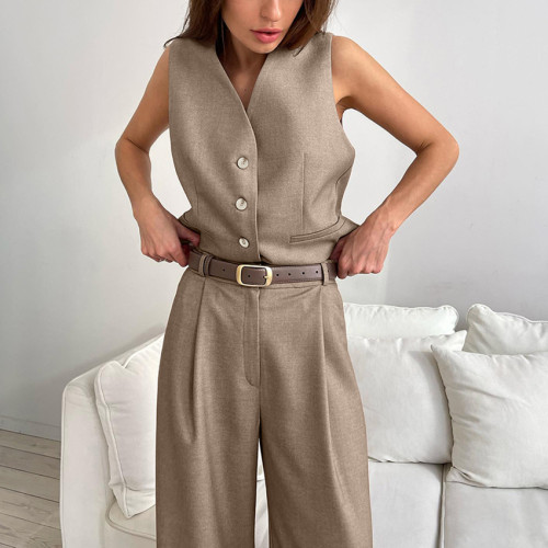 Vest Suit with Trousers Set for Women