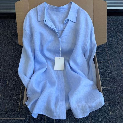 Lightweight Linen Collar-Up Sun Protection Shirt for Summer