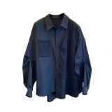 Waffle Layered Look Vintage Oversized Casual Shirt
