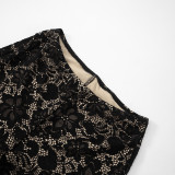 Lace Sheer Cami Top and Butt-Lifting Casual Pants Set