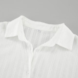 Cotton Floral Print Loose Fit Collared Shirt with Bell Sleeves