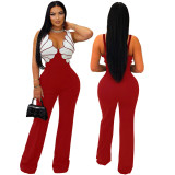 Women v-neck sleeveless Jumpsuit