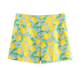 Linen Blend Printed Shorts Set