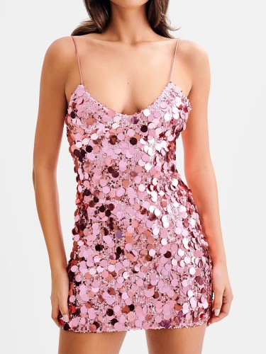 Chic V veck Sequin Dress