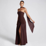 Sensational Backless Strapless Flirty Split Dress