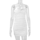 Elegant Ruched Spaghetti Strap Dress