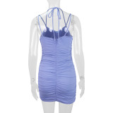 Elegant Ruched Spaghetti Strap Dress