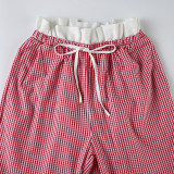 Colorblock Drawstring Wide-Leg Trousers for Casual