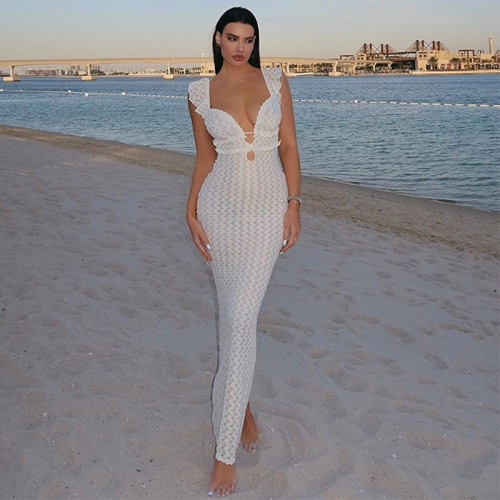 Sexy V-Neck Knit Dress