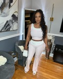 Color-Block Spliced Tank Top & Flared Lounge Set