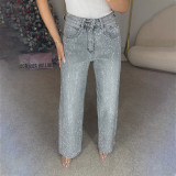 Luxury Wash Low-Rise Straight Jeans for Women