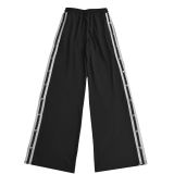Women's Trendy Wide-Leg Loose Casual Trousers Short Sleeve Crop Top Two-Piece Set