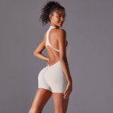 Seamless Nude-Look Sports Bodysuit for Yoga