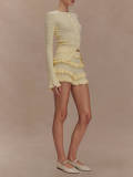 Sexy Knit Breathable Open-Front Cardigan and Fashion Shorts Set