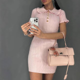 Ruffled Bodycon Knit Dress