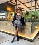 Colorful Water Ripple A-Line Mini Knit Tank Dress