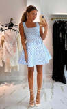 Colorful Water Ripple A-Line Mini Knit Tank Dress