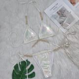 Ihoov Sexy Gold-Printed Crystal Diamond Bikini Strappy Women's Swimwear for Beach